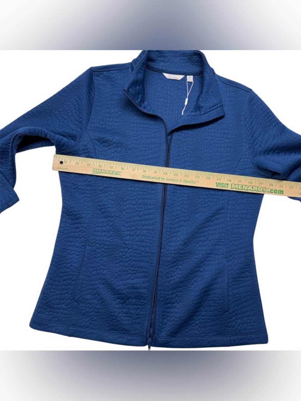 LADY HAGEN Golf Blue Full Zip Jacket M Pebble Textured - Picture 5 of 6
